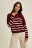 Striped Drop Shoulder Lightweight Sweater