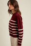 Striped Drop Shoulder Lightweight Sweater