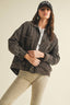 Vintage Wash Pleated Back Jacket: BLACK COFFEE