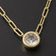 Gold Dipped Round Bezel Cz Paperclip Necklace: 2SILVER