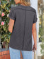 Round Neck Short Sleeve T-Shirt: Dark Grey