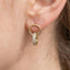 Gold Ring Connector Cz Pave Bar Drop Earrings: G