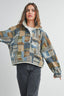 The Moss Patchwork Fleece Half Snap Top: OLIVE MULTI