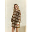 Coastal Breeze Stripe Sweatshirt Dress: Mocha