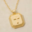 Gold Dipped Cross Square Medallion Pendant Necklace: GOLD