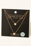 Gold Dipped Double Cz Disc Charms Chain Necklace: G