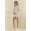 Cozy Holiday Print Lounge Shorts: White Combo
