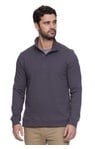 Benedict LS French Terry Mock Neck - Charcoal