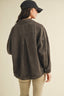 Vintage Wash Pleated Back Jacket: BLACK COFFEE