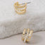 Mini Three Line Pearl Bead Hoop Earrings: GDCRM