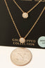 Gold Dipped Double Cz Disc Charms Chain Necklace: G