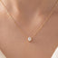 Dainty Chain Oval Cz Halo Solitaire Pendant Necklace: S