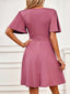 Surplice Flutter Sleeve Mini Dress