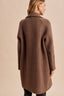 BOUCLE OVERSIZED LONG COAT: CHESTNUT