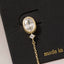 Oval Cz Bezel Stud With Long Chain Tassel Drop Earrings: G