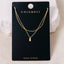 Layered Double Chain Baguette Cz Pendant Necklace: GOLD