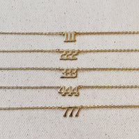 18k Gold Filled Angel Number Necklace