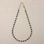 18k Gold Filled 2 mm Black Baguette & Beads Necklace