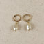 18k Gold Filled Drop Baroque Pearl Hoop Earrings