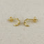 18k Gold Filled Solitaire Bezel CZ  C-Hoop Earrings