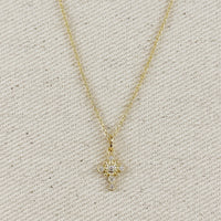 18k Gold Filled Bezel Cross CZ Necklace