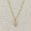 18k Gold Filled Bezel Cross CZ Necklace