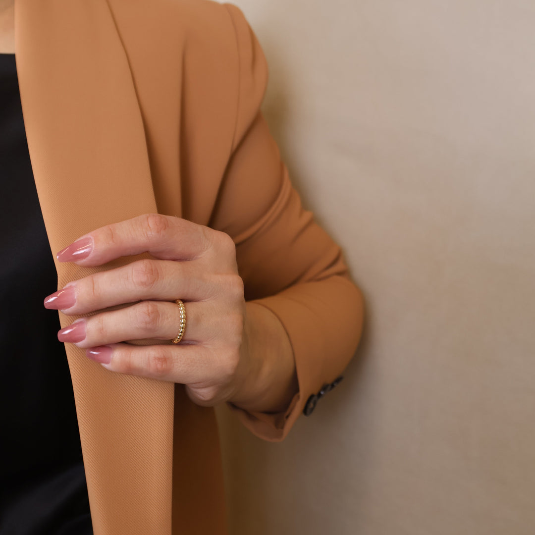 18k Gold Filled 2mm Beaded Band Ring