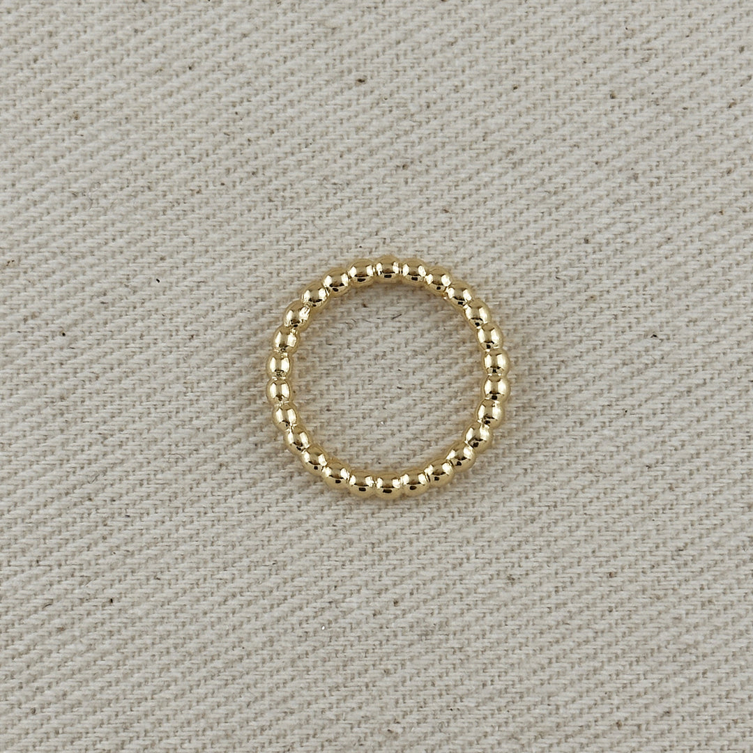 18k Gold Filled 2mm Beaded Band Ring