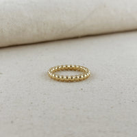 18k Gold Filled 2mm Beaded Band Ring