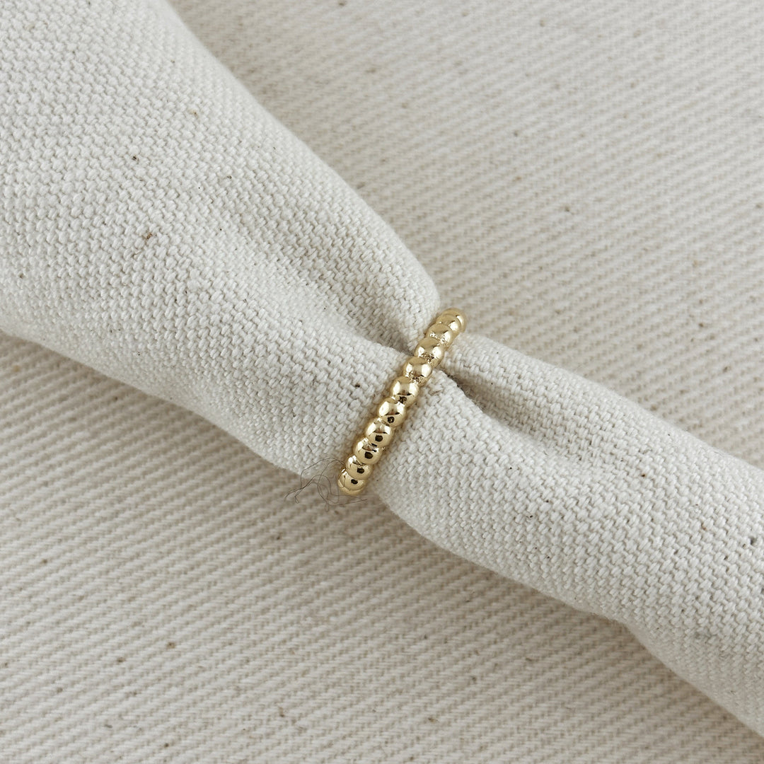 18k Gold Filled 2mm Beaded Band Ring