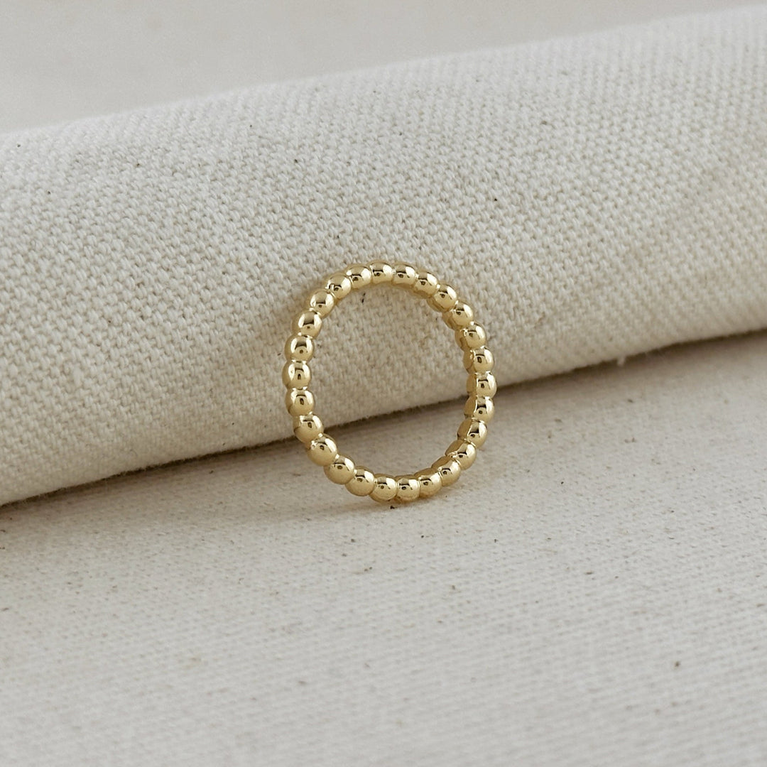 18k Gold Filled 2mm Beaded Band Ring