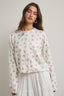 Floral Button-up Sweater Cardigan: Off White/Pink