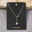 Gold Paperclip Chain Pearl Drop Lariat Necklace: TT