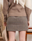Ashleyn Houndstooth Skirt - Brown Multi