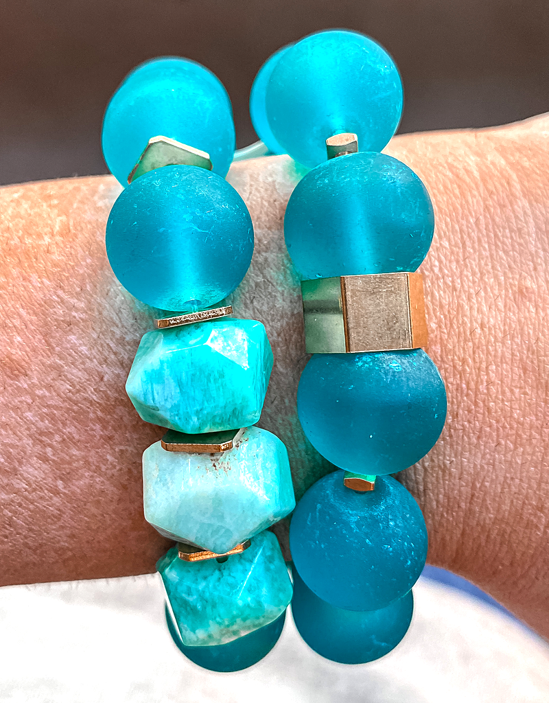 Sea Gypsy Teal Glass Amazonite Chunk