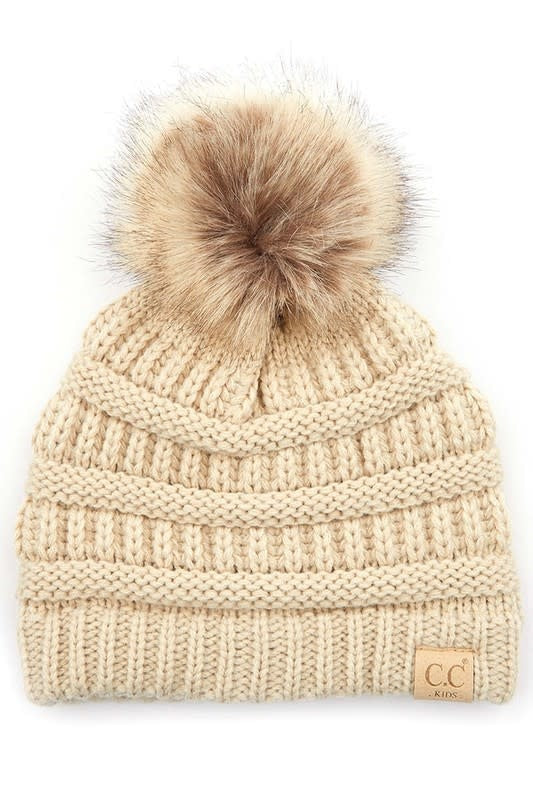 C.C Kids Solid Ribbed Beanie