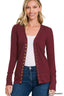 Snap Cardigan Full Sleeve - Dark Burgundy