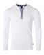 Long Sleeve Oil Wash Vintage Henley - White