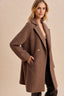 BOUCLE OVERSIZED LONG COAT: CHESTNUT