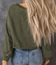 Drop Shoulder Cropped Sweater - Green