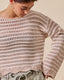 Textured Stripe Sweater W/ Scallop