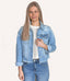 Distressed Vintage Frayed Hem Jacket - Light