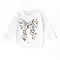 Coquette Bow Christmas Lights Sweater