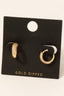Gold Dipped Cz Pave Small Hinge Hoop Earrings: Gold