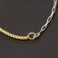 Gold Half Box Half Paperclip Chain Necklace: G