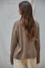 Knit Sweater Ribbed Turtleneck Drop Shoulder Top: Brown