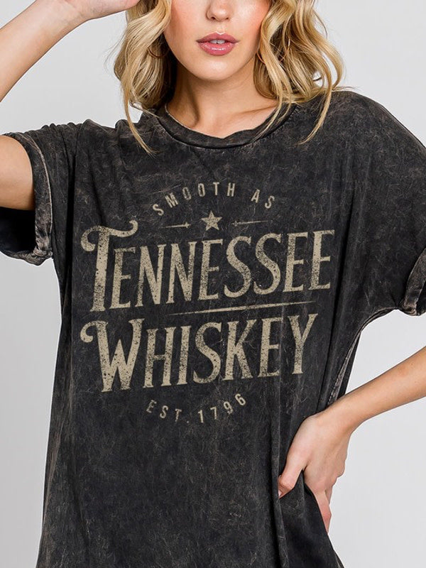 Tennessee Whiskey Graphic Dress - Mineral Black