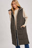 Quilted Longline Puffer Vest: Sand