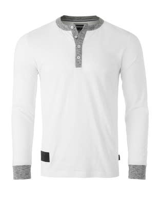 Contrast Neck and Cuff Long Sleeve - White
