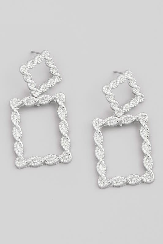 Rectangle Knot Drop Earrings
